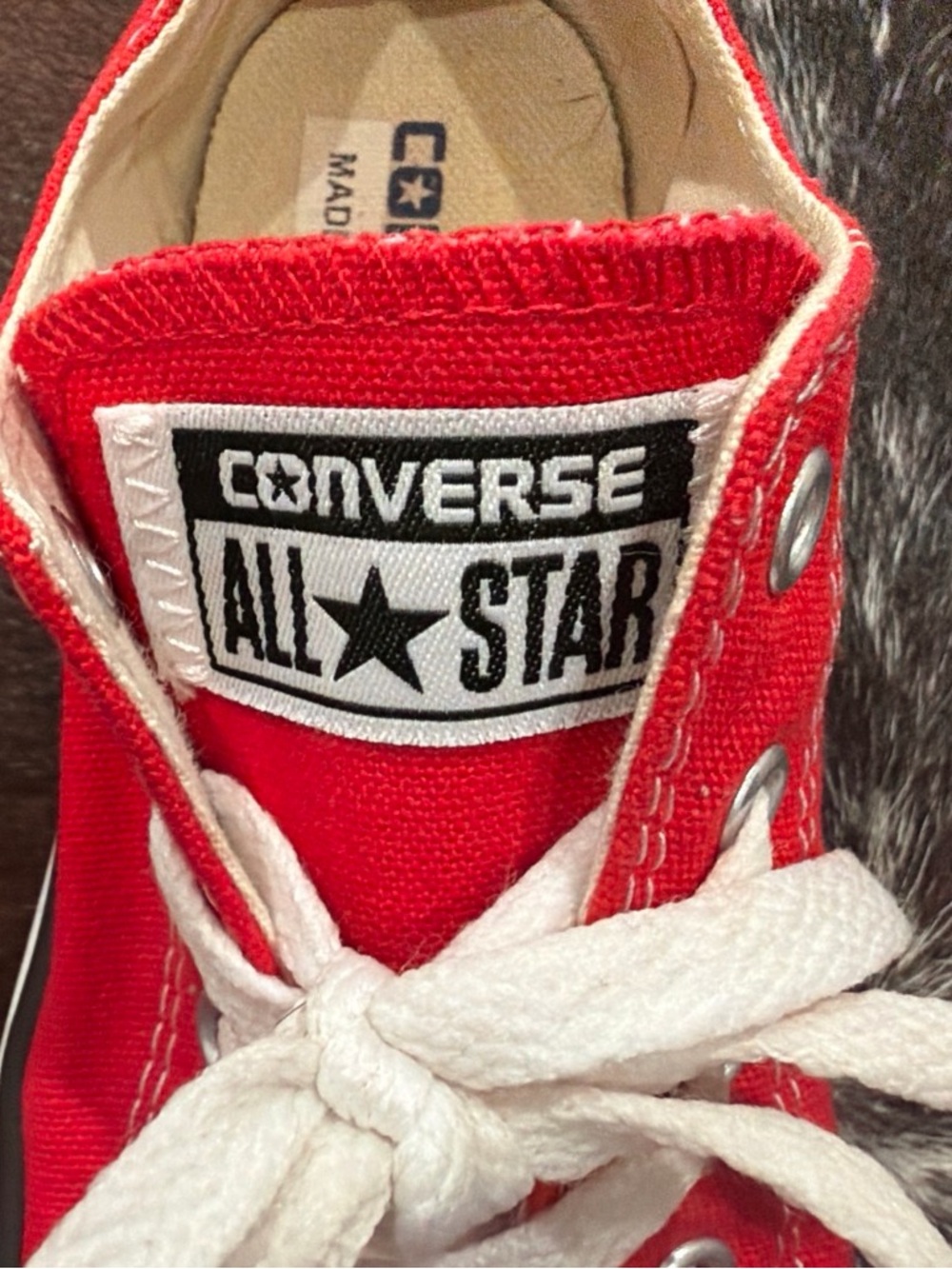 Converse Kids All Star Low Top Sneakers - Red and White Size 1